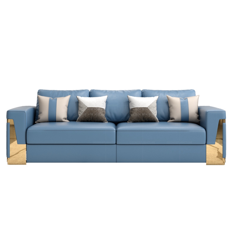 High-End Italian First Layer Leather Sectional Sofa Set Designer Modular Villa Apartments Hotels Import Sponge Filling Material Detail Pic 0 7