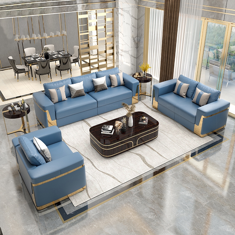High-End Italian First Layer Leather Sectional Sofa Set Designer Modular Villa Apartments Hotels Import Sponge Filling Material Detail Pic 4 7