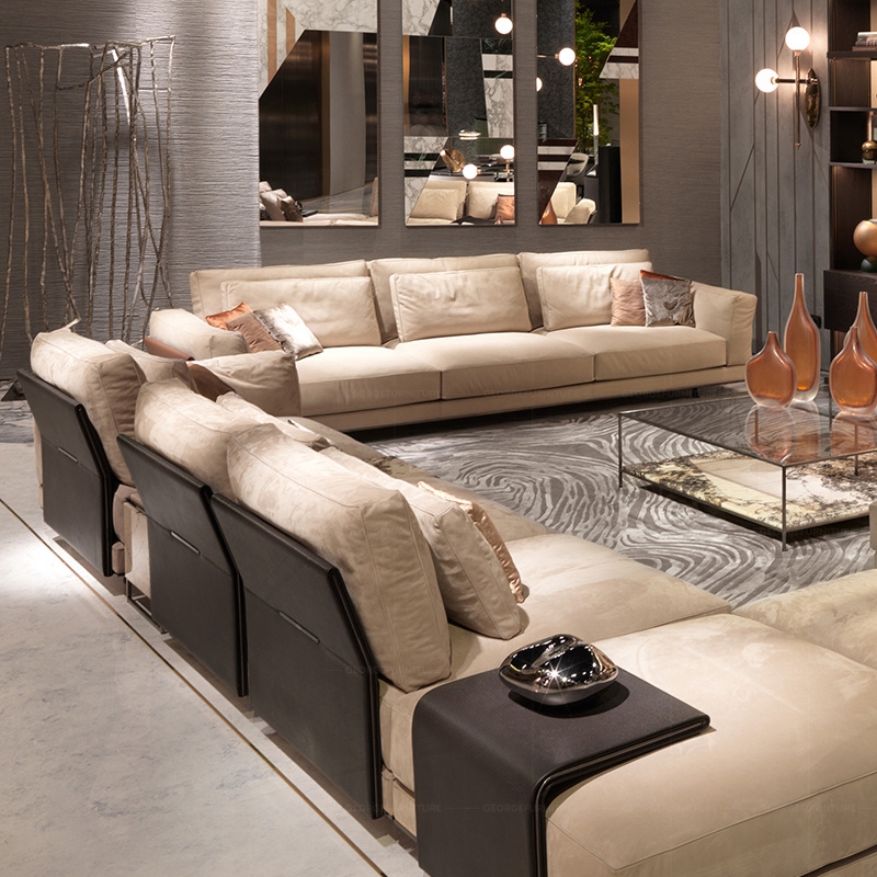 KF CASA Luxury Modular Sofa Set Fabric Lounge Suite for Villa Apartment Living Room Hall Sponge Filling Direct Manufacturers Detail Pic 5 5